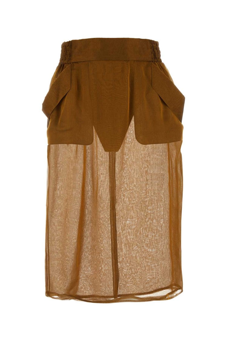 Saint Laurent Bronze Silk Skirt