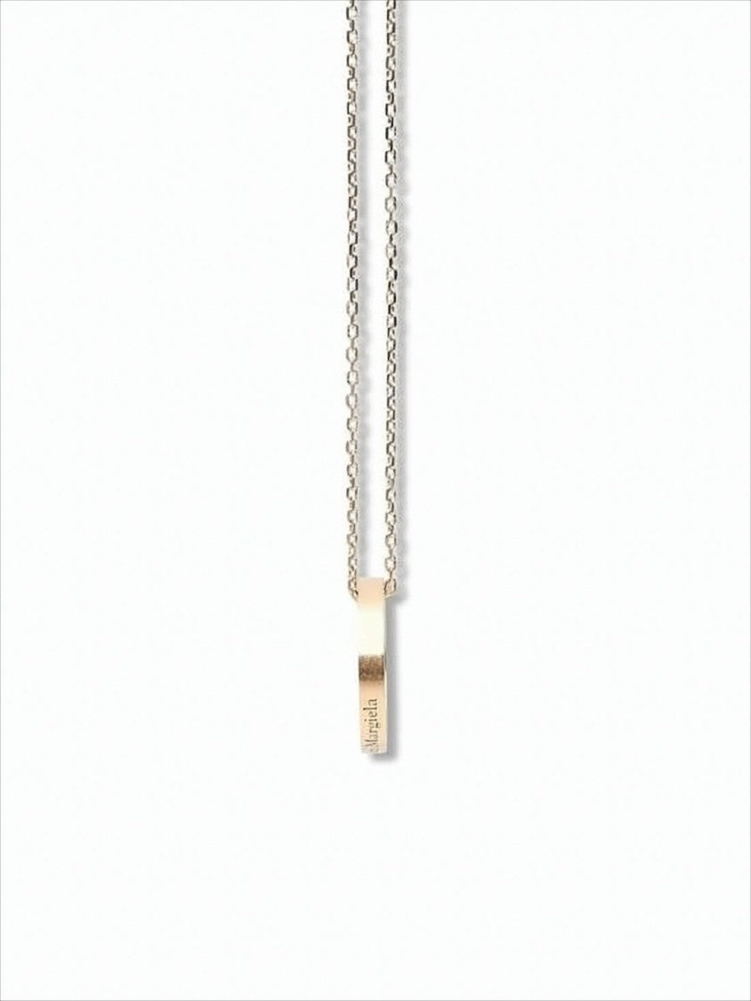 Maison Margiela Minimalist Gold Necklace With Rectangular Pendant
