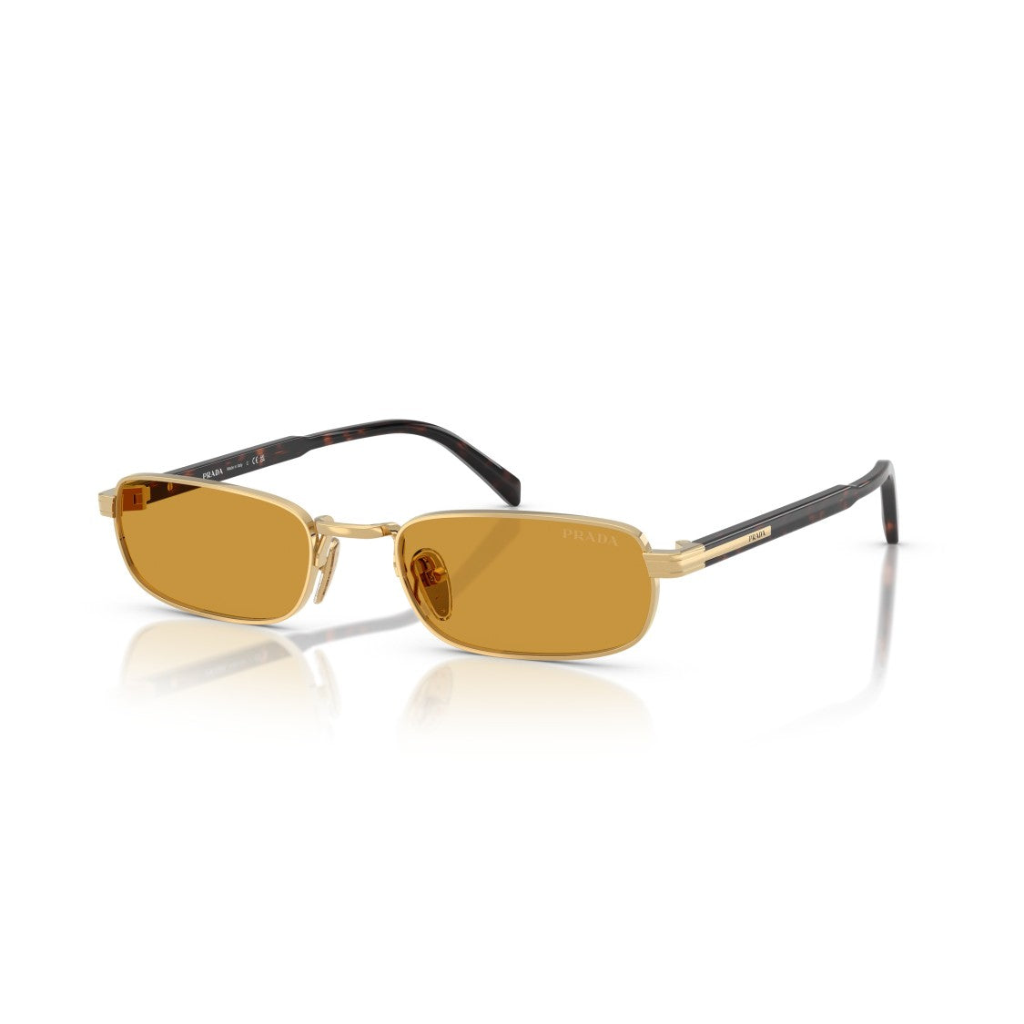 Prada 0Pr B54s Amber-Tinted Rectangular Sunglasses