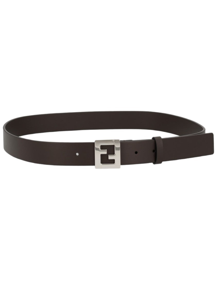 Fendi Brown Minimalist Calfskin Belt