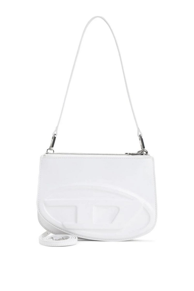 Diesel Structured White Leather Shoulder Bag