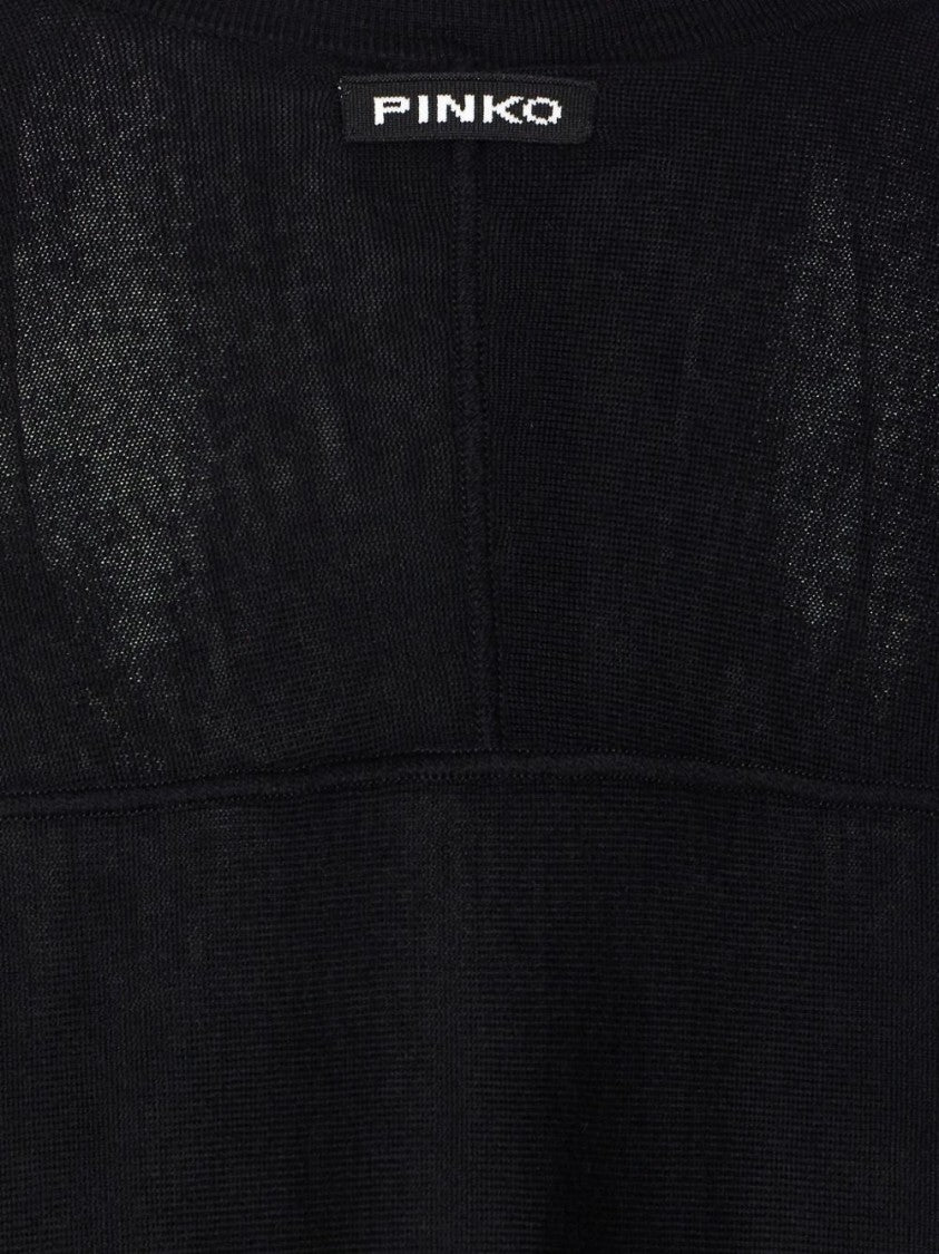 Pinko Relaxed-Fit Black Wool Sweater With Seam Detail