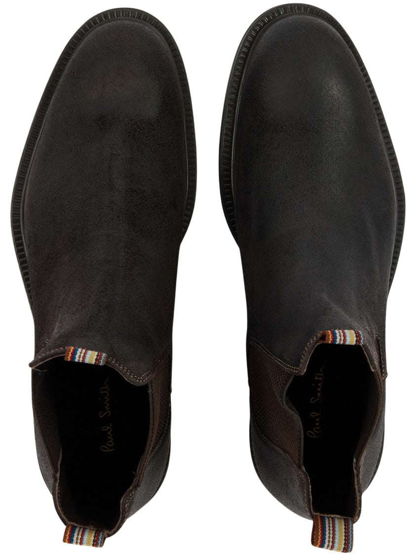 Paul Smith Black Multicolor Detail Leather Sidney Chelsea Boots