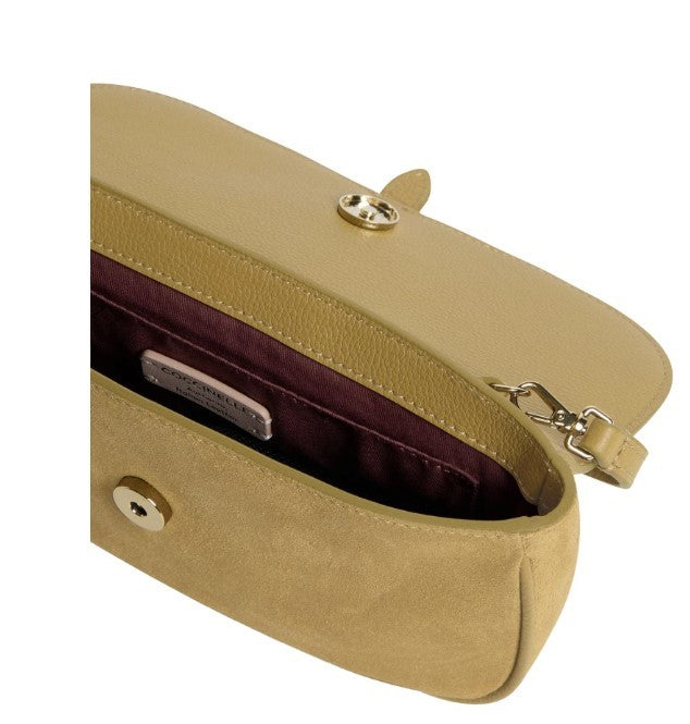 Coccinelle Rectangular Suede Shoulder Bag With Gold-Tone Hardware