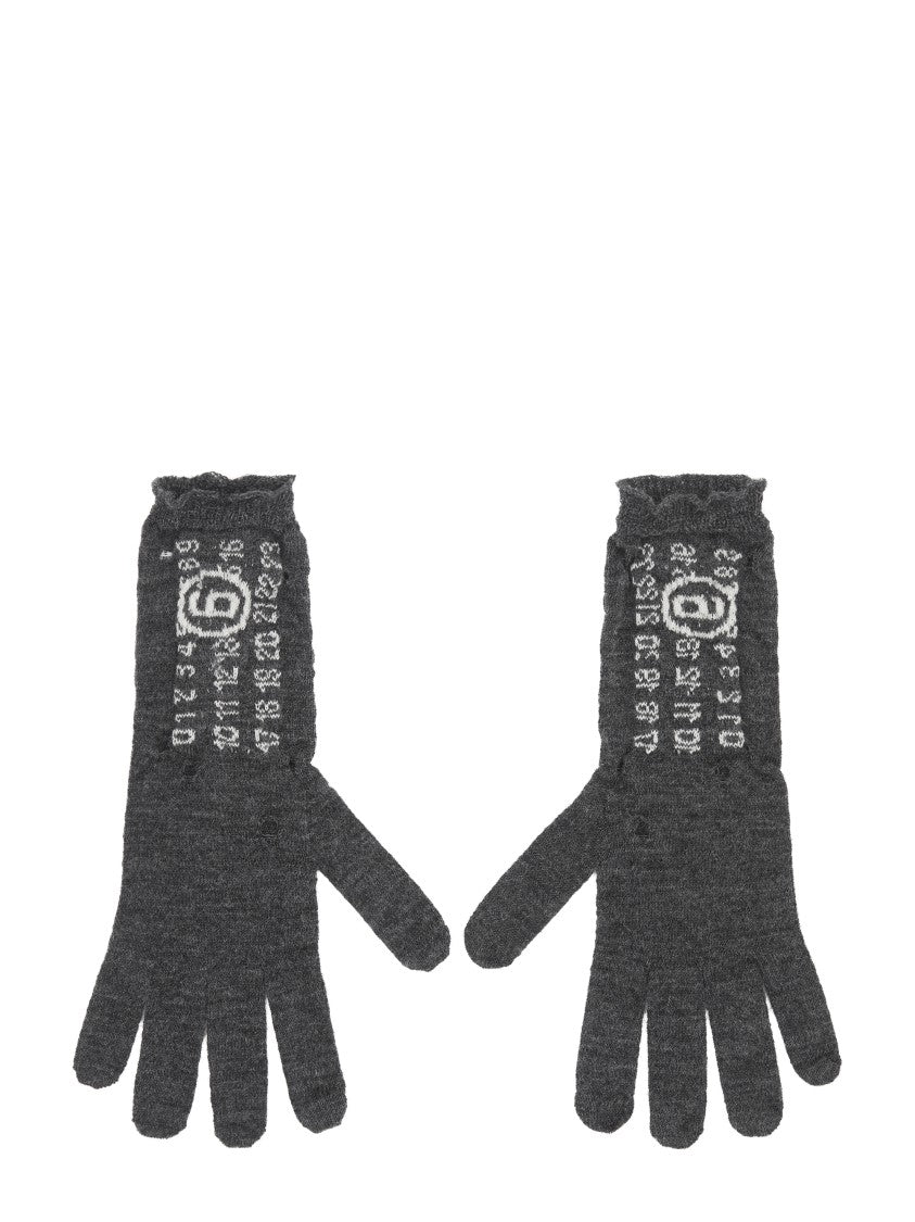 Mm6 By Maison Margiela Ribbed Cuff Virgin Wool Gloves