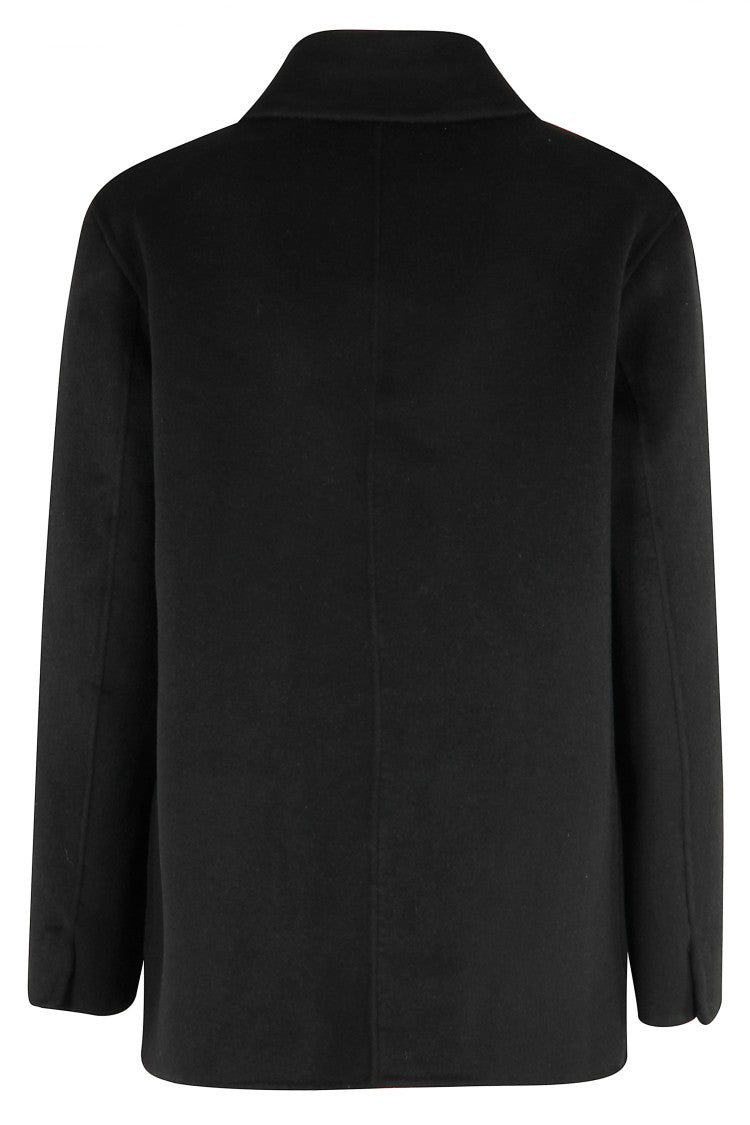 Seventy Boxy Black Wool Blend Seventy Coat