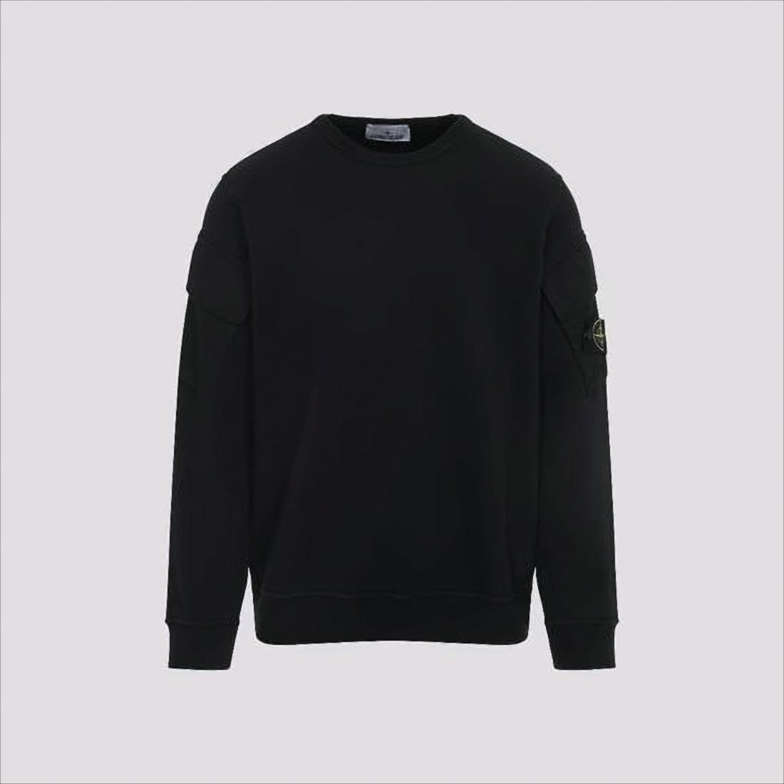 Stone Island Minimalist Black Long-Sleeve Sweatshirt With Patch Logo
