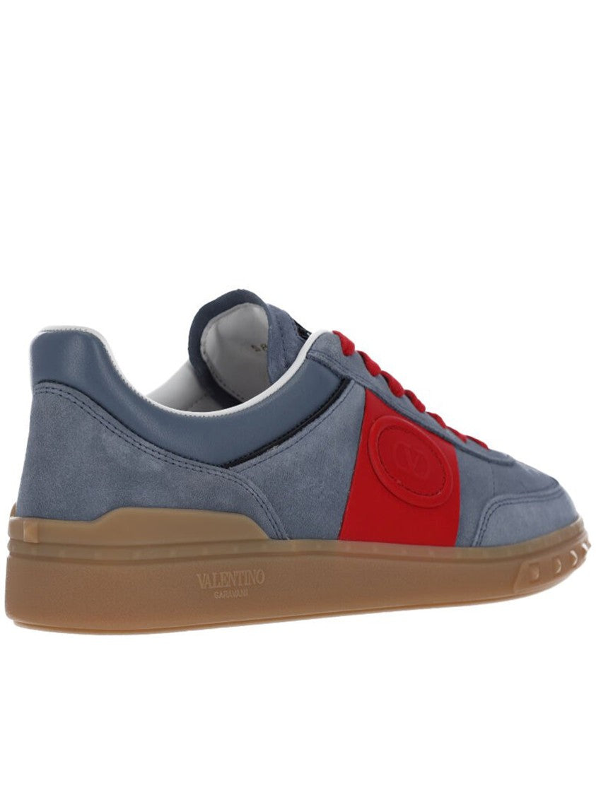 Valentino Blue Sneakers Muted Suede Leather Sneakers