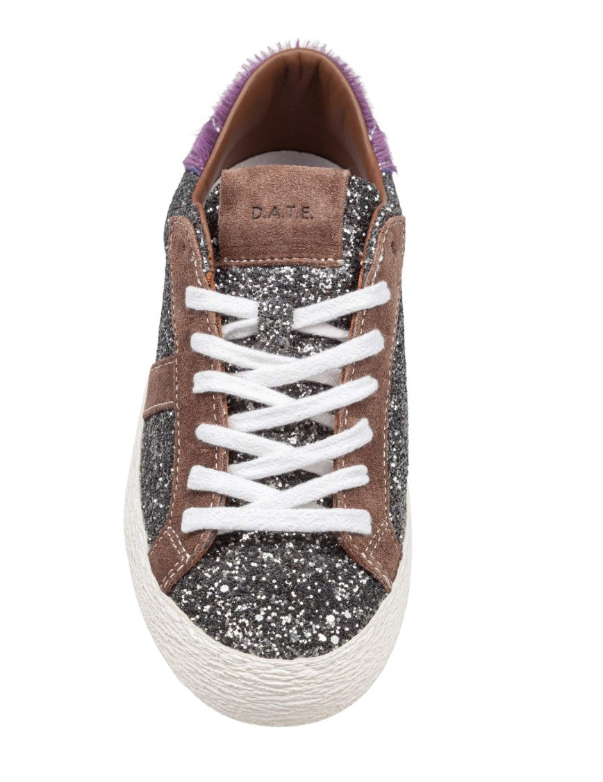 D.A.T.E D.A.T.E. Glitter Hill Low Sneakers In Gunmetal