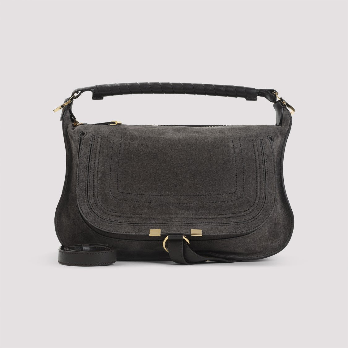 Chloé Kohl Brown Suede Calf Leather Marcie Bag