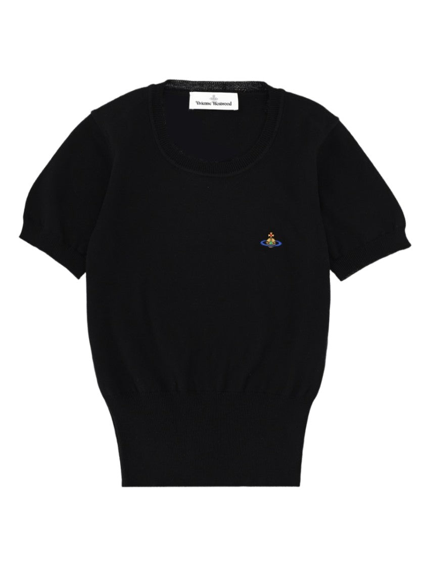 Vivienne Westwood Fitted Short-Sleeve Cotton-Cashmere Top
