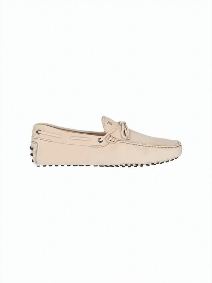 Tod's Moccasin Toe Loafers With Lace Detail And Rubber Sole