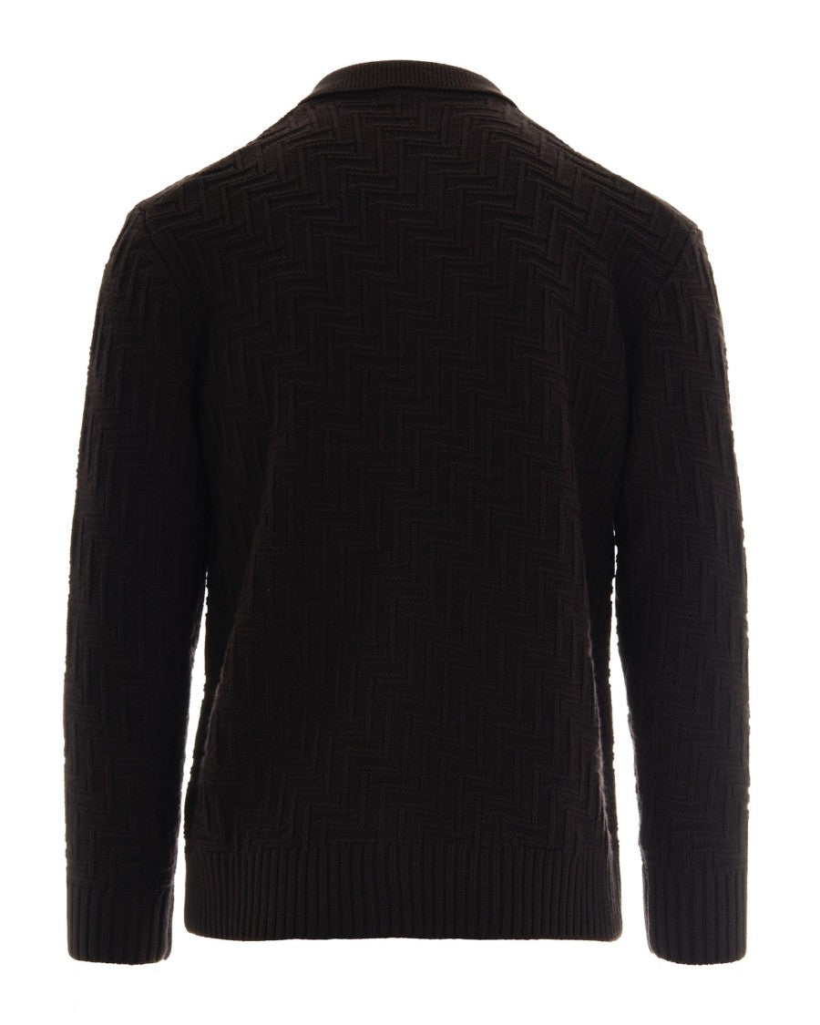 Paolo Pecora Brown Knit Cardigan
