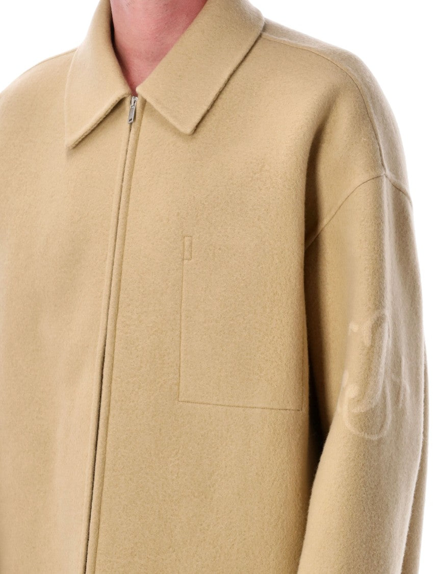 Jil Sander Boxy Fit Wool Jacket With Shirt Collar