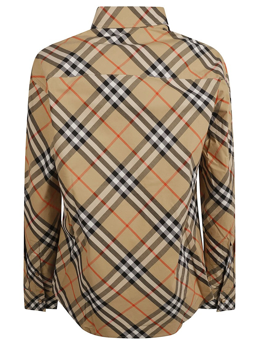 Burberry Plaid Cotton Shirt With Structured Collar
