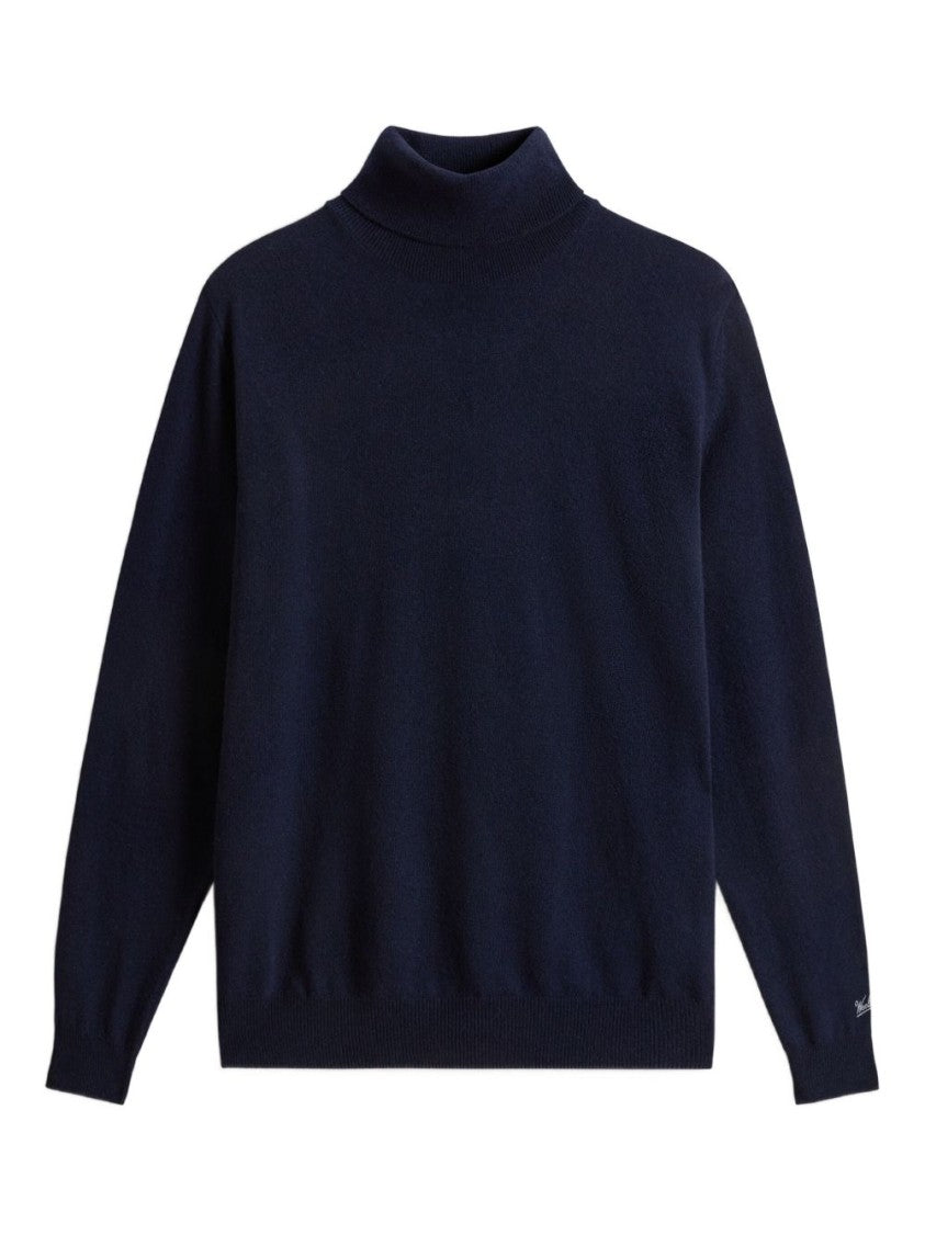Woolrich High Neck Blue Wool Sweater