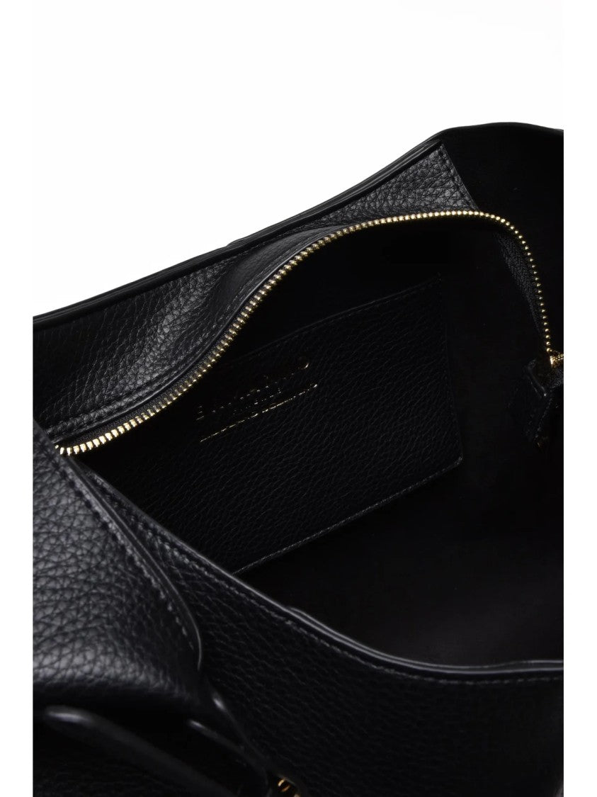 Ermanno Firenze Black Veronica Polyurethane Tote Bag