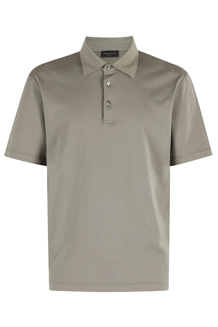 Roberto Collina Army Green Classic Buttoned Collar Polo Shirt