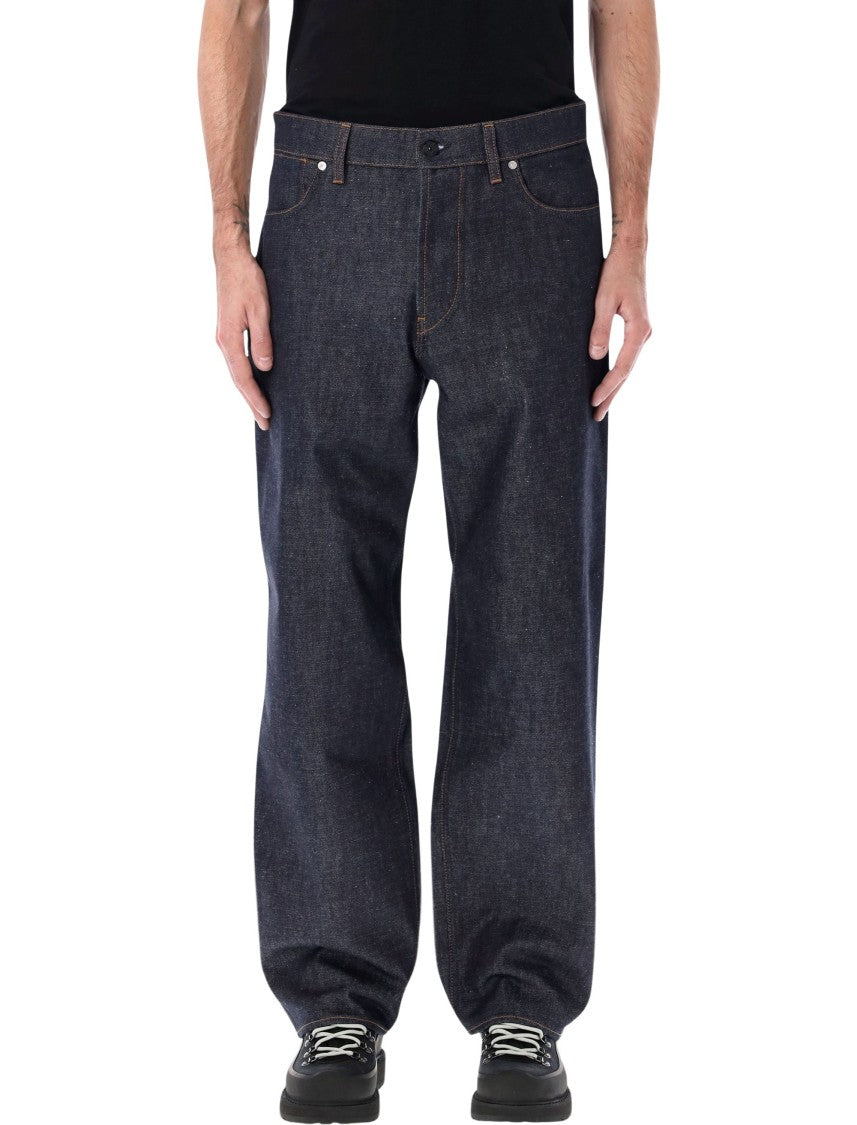 Stone Island Indigo Raw Denim Loose Jeans
