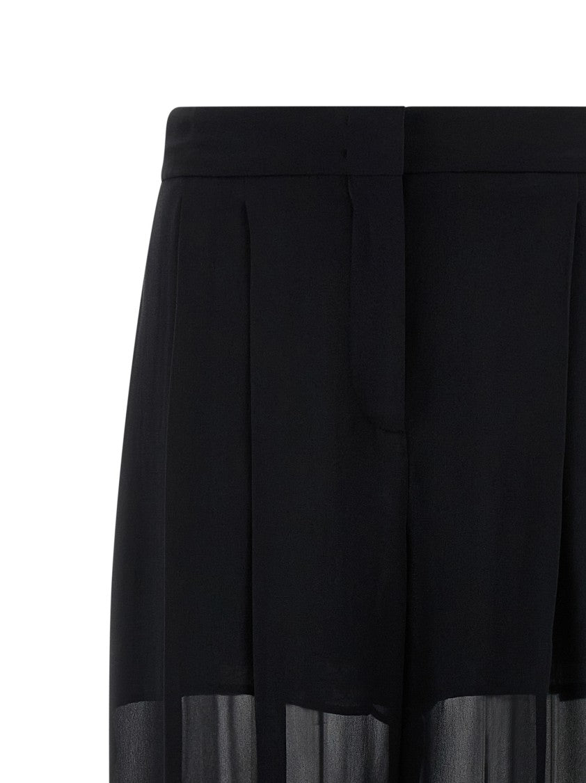 Alberta Ferretti Palazzo Silk Georgette Trousers