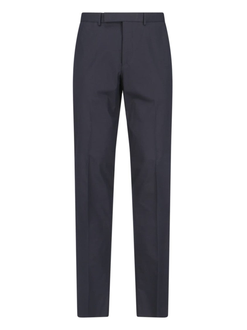 Zegna Sartorial Trousers In Blue Cotton