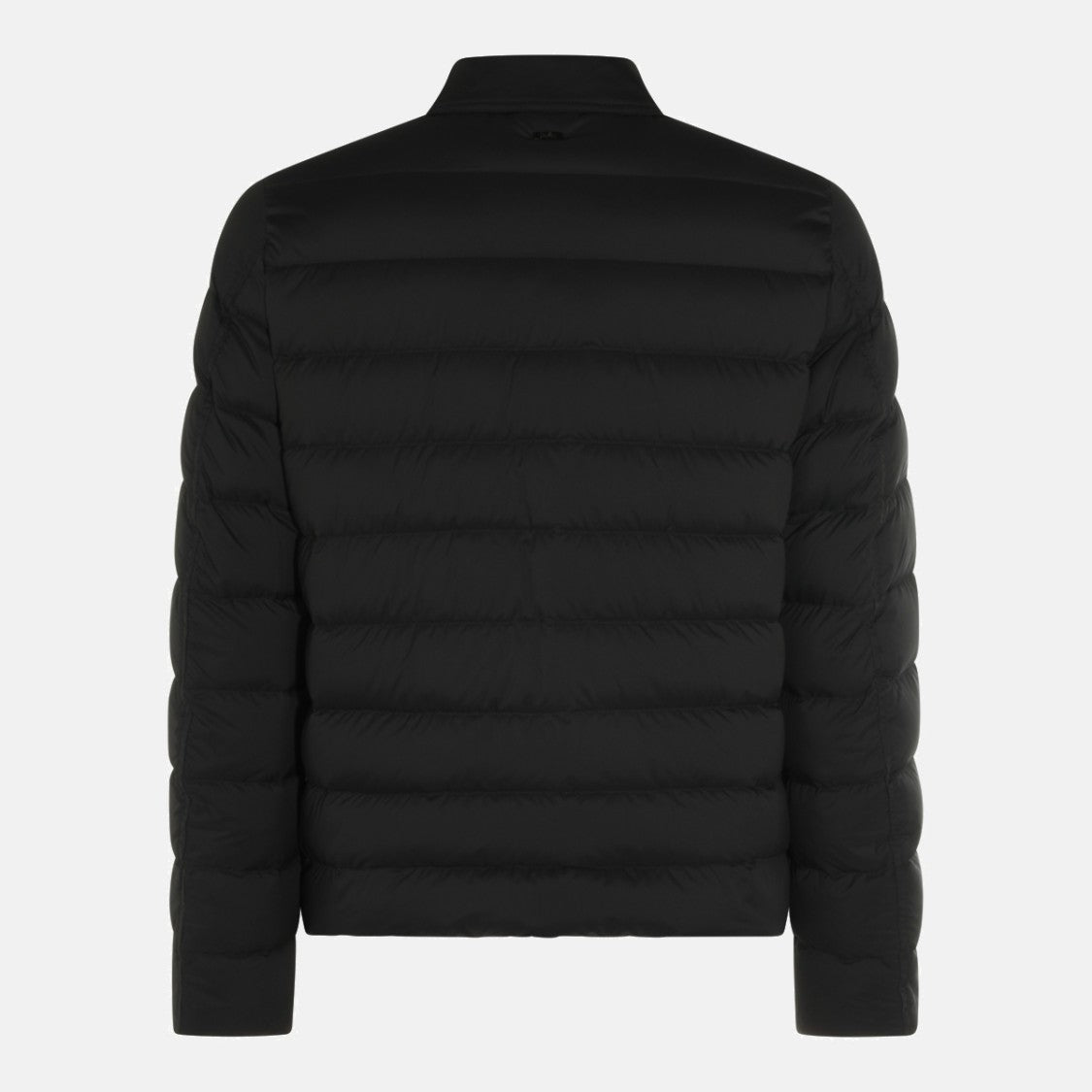 Herno Shirt-Collar Black Puffer Jacket With Quilted Padding