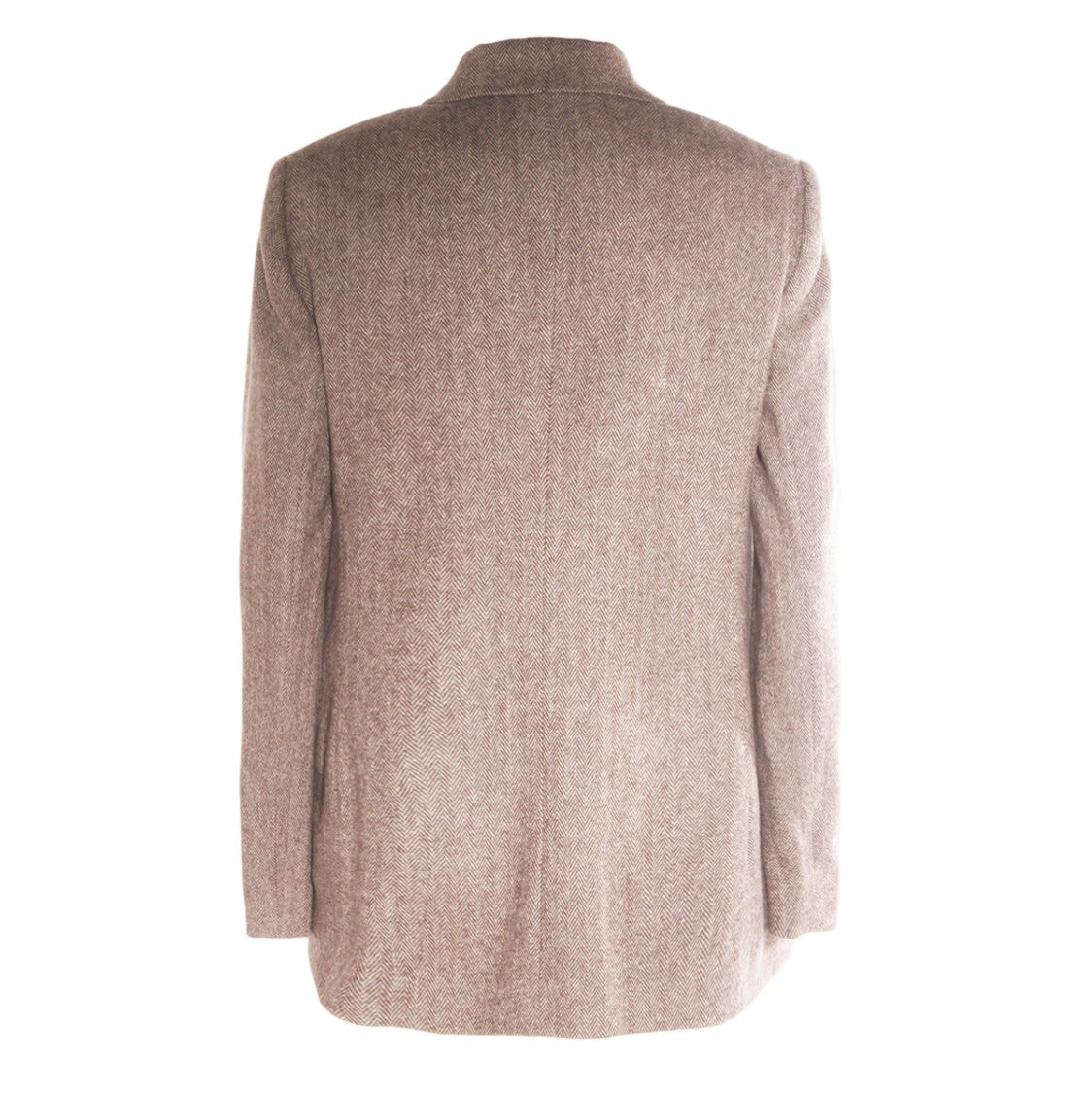 Antonelli Firenze Double-Breasted Brown Herringbone Jacket With Peak Lapels