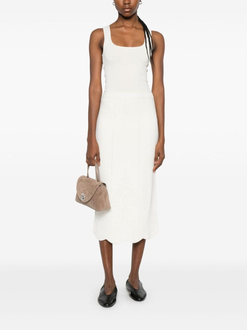 Twin-Set Short Scalloped Hem Skirt