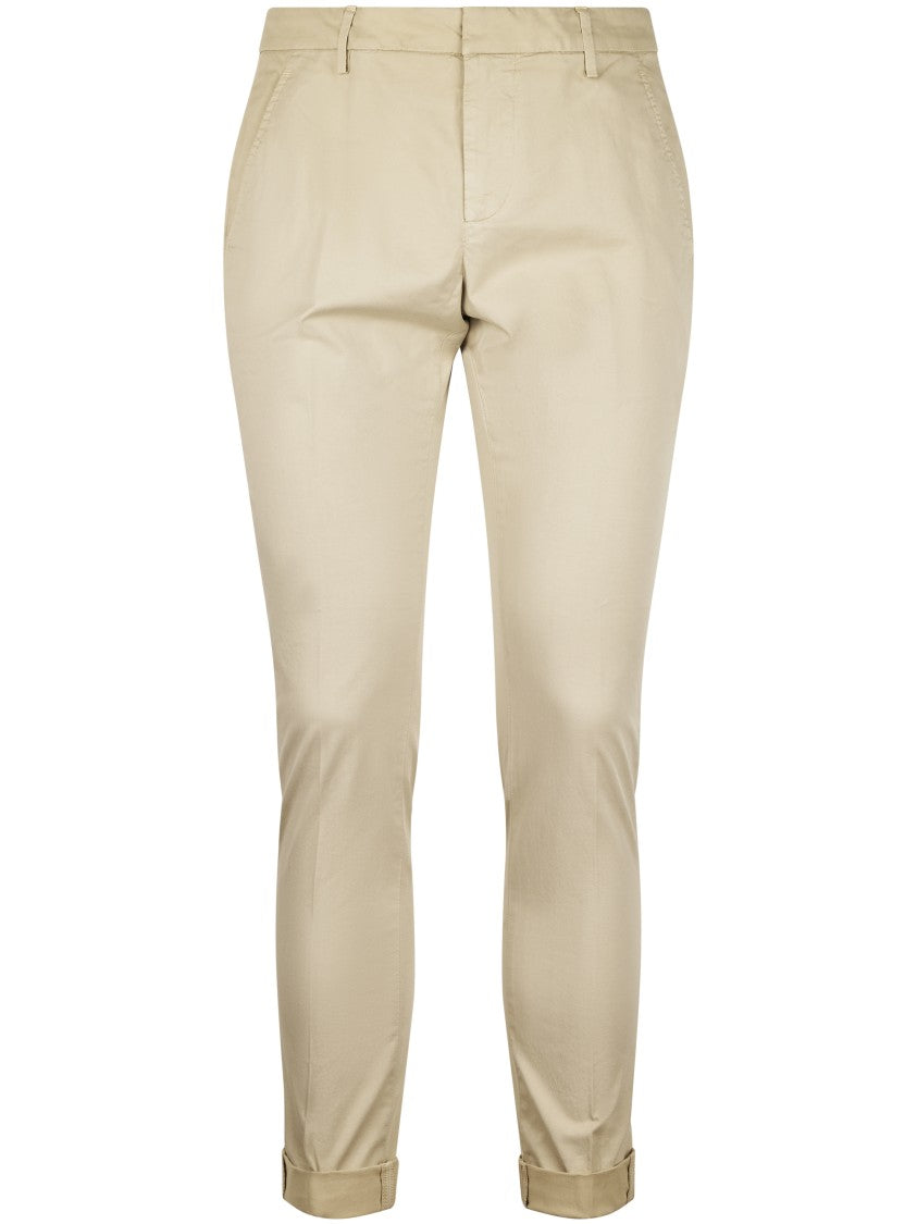 Dondup Light Beige Slim-Fit Trousers With Tailored Silhouette