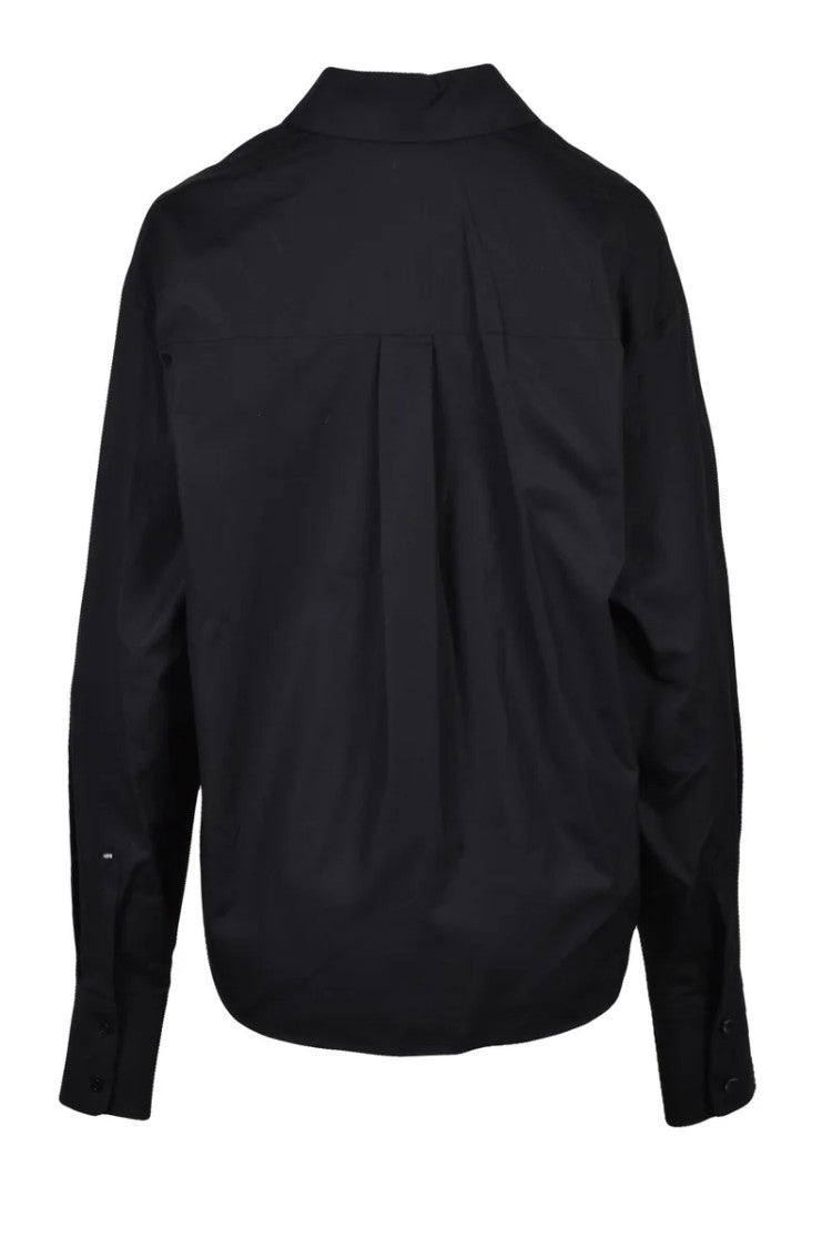 Sportmax Black Tie Detail Cotton Shirt