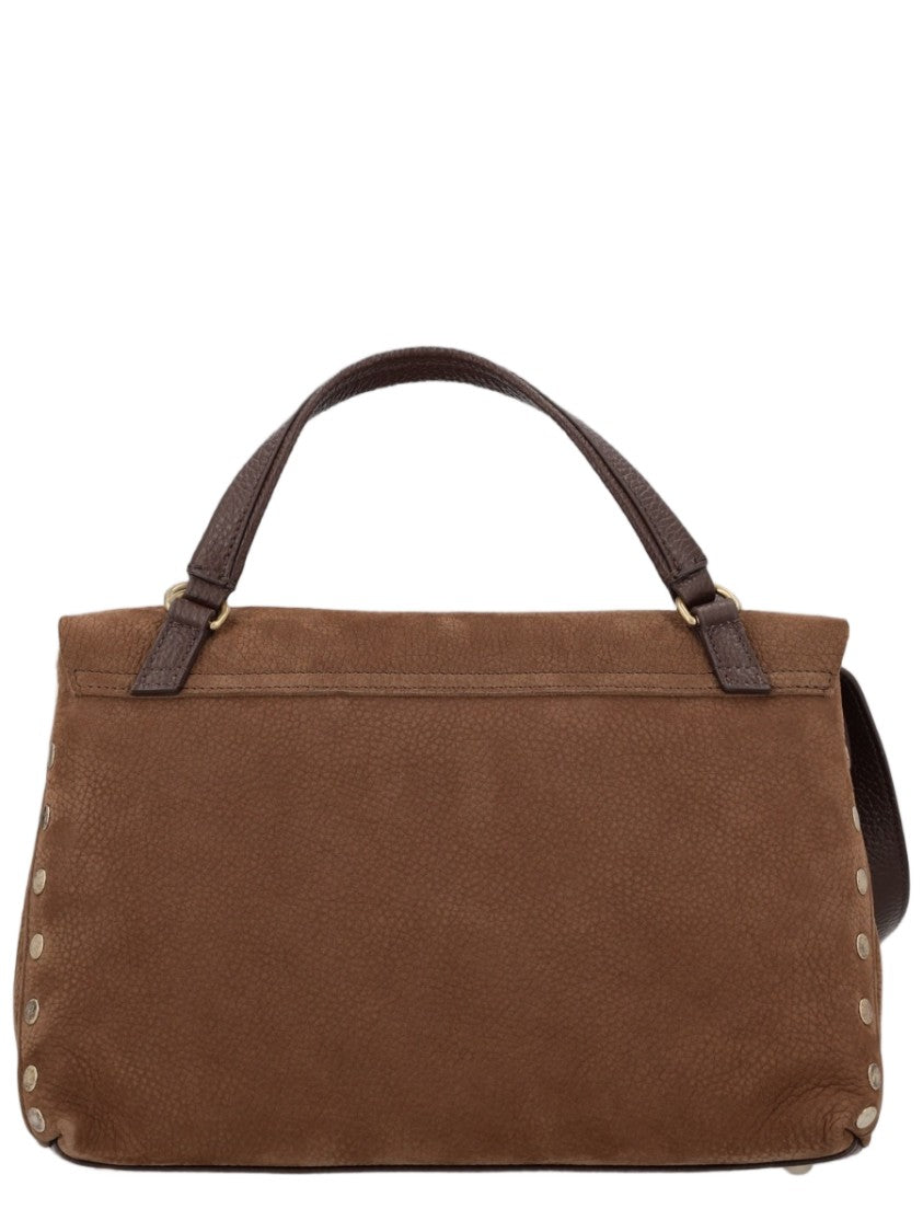 Zanellato Brown Rectangular Suede Shoulder Bag
