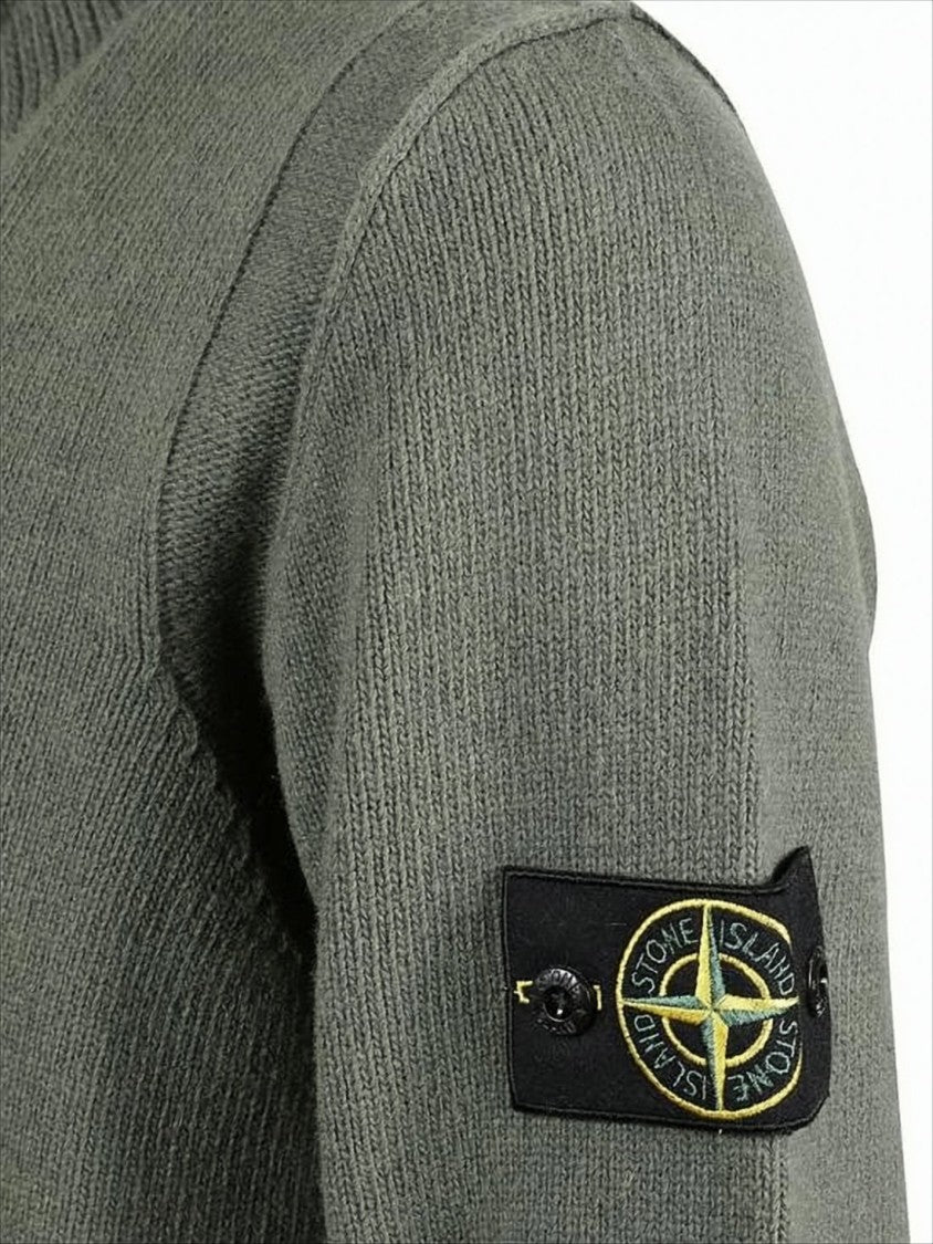 Stone Island Knitted Turtleneck Sweater With Ribbed Collar