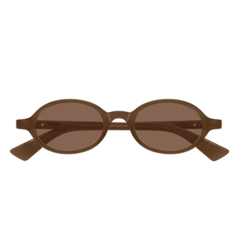 Bottega Veneta Narrow Oval Frame Sunglasses With Iconic Ribbon Detail