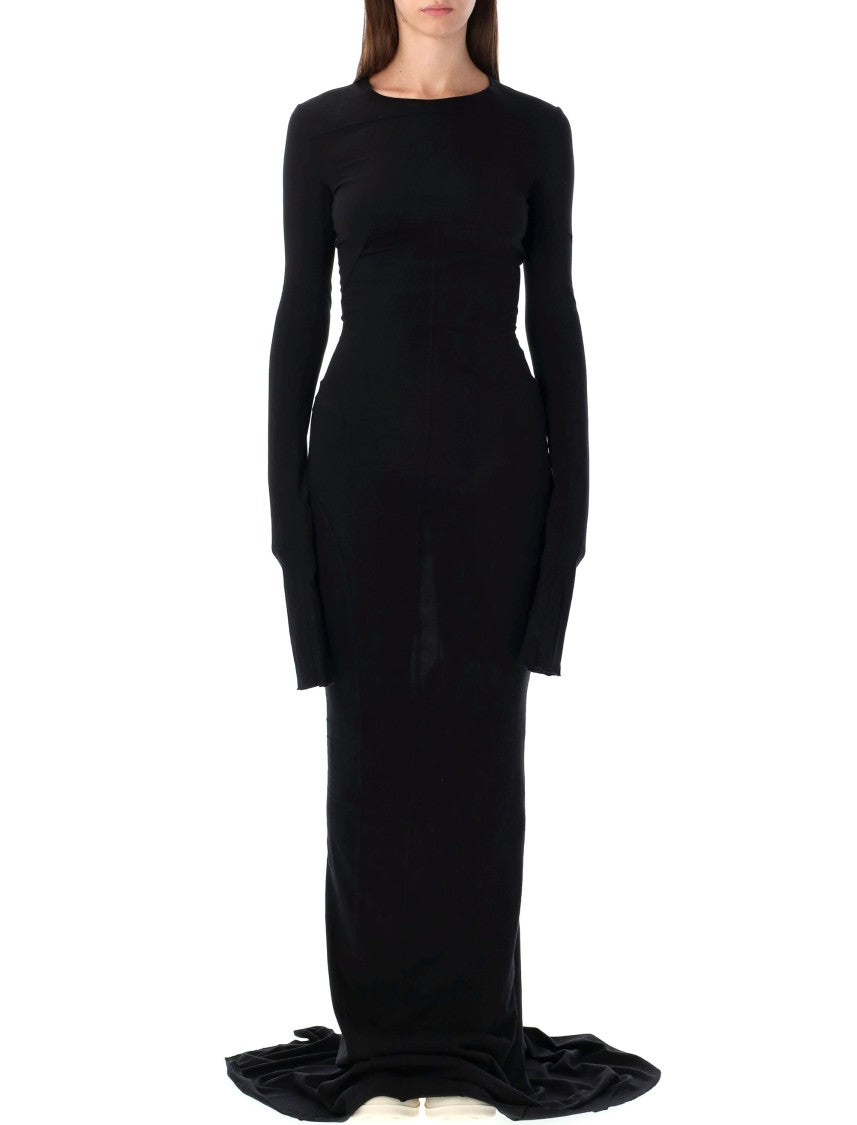 Drkshdw By Rick Owens Edfu Black Cotton Jersey Gown