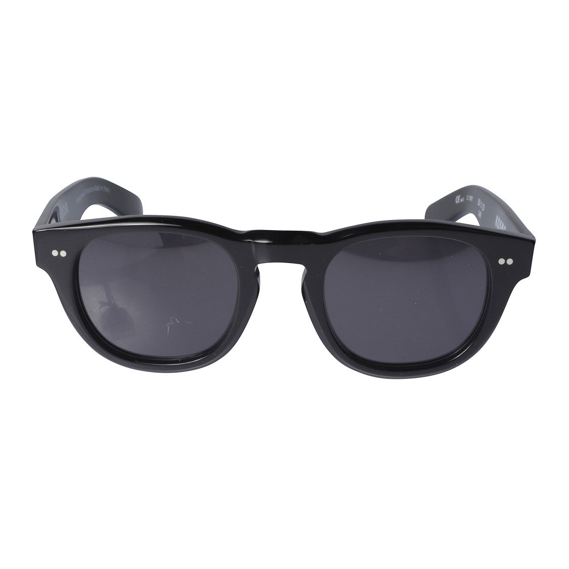 Kador Kosmo/N Glossy Black Rounded Sunglasses With Silver Dot Accents