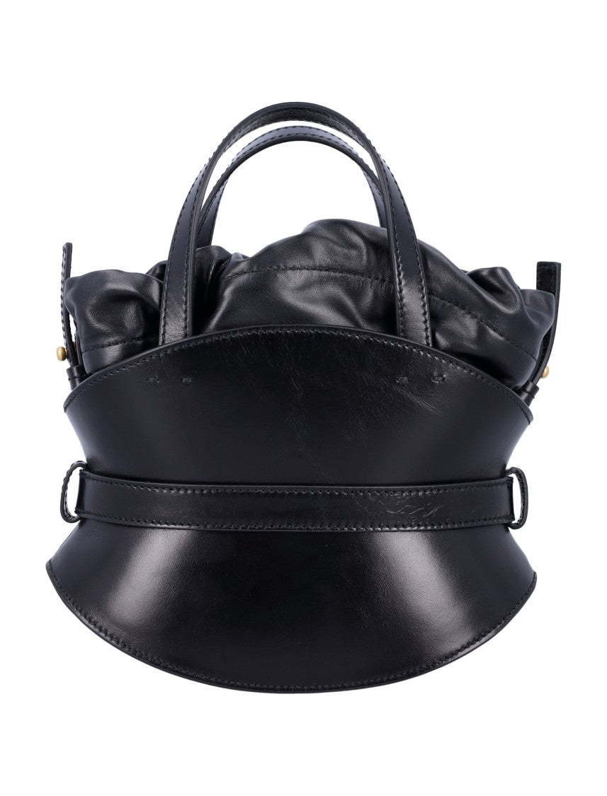 Balmain Shuffle Mini Leather Bag Black