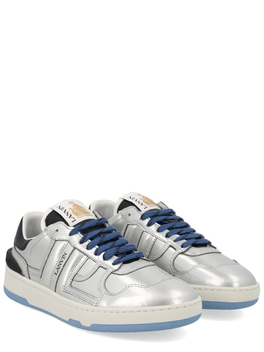 Lanvin Silver Clay Reflective Low-Top Sneakers