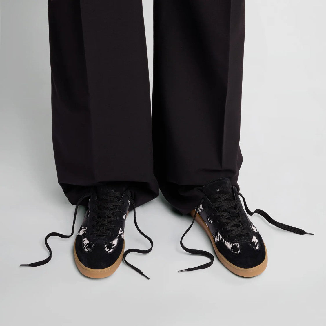 Hogan Houndstooth Suede Low-Top Sneakers