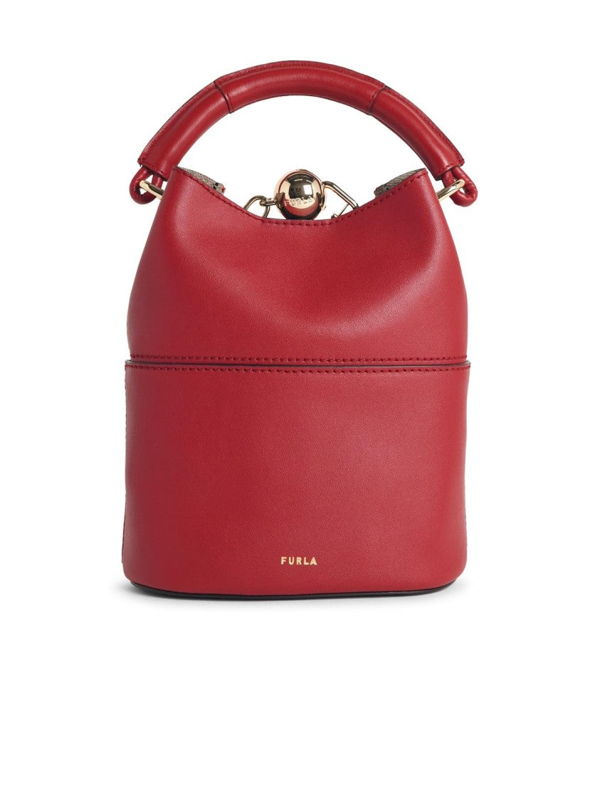 Furla 'Sfera' Mini Bucket Bag In Calfskin Azalea