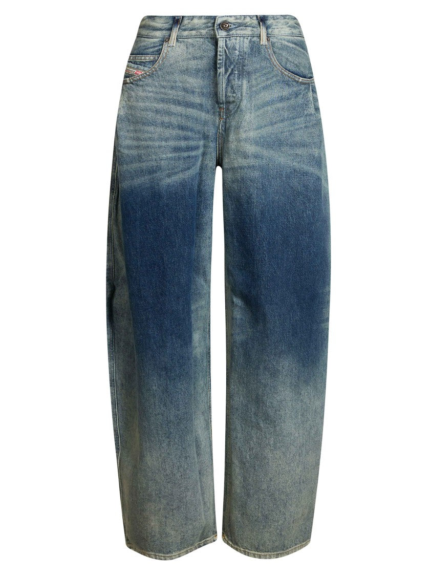 Diesel Faded Blue Wide-Leg High-Waist Jeans