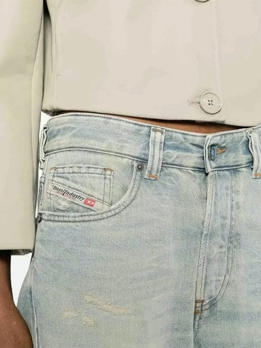 Diesel Light-Wash Denim Jeans With Relaxed Straight-Leg Fit