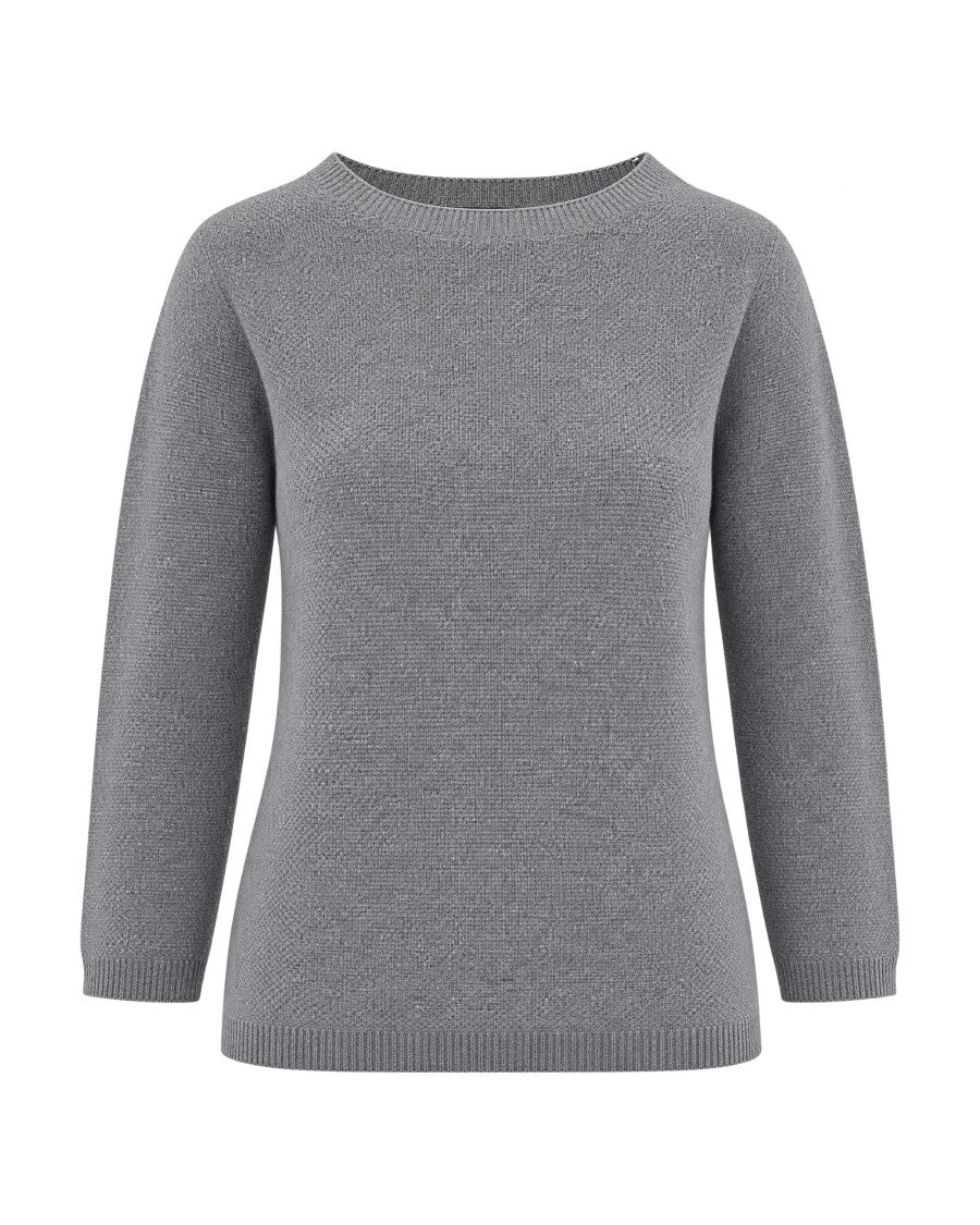Fabiana Filippi Platinum Lurex Boat Neck Knit Sweater