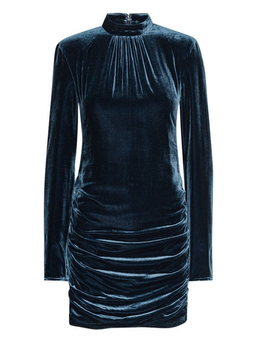 Rotate Mini Dress With High Neckline And Elegant Ruching
