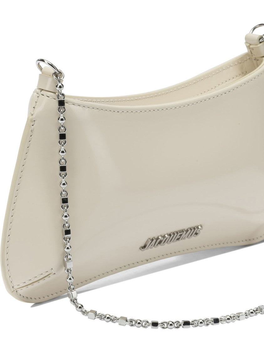 Jacquemus Rectangular Smooth Leather Shoulder Bag With Silver-Tone Chain