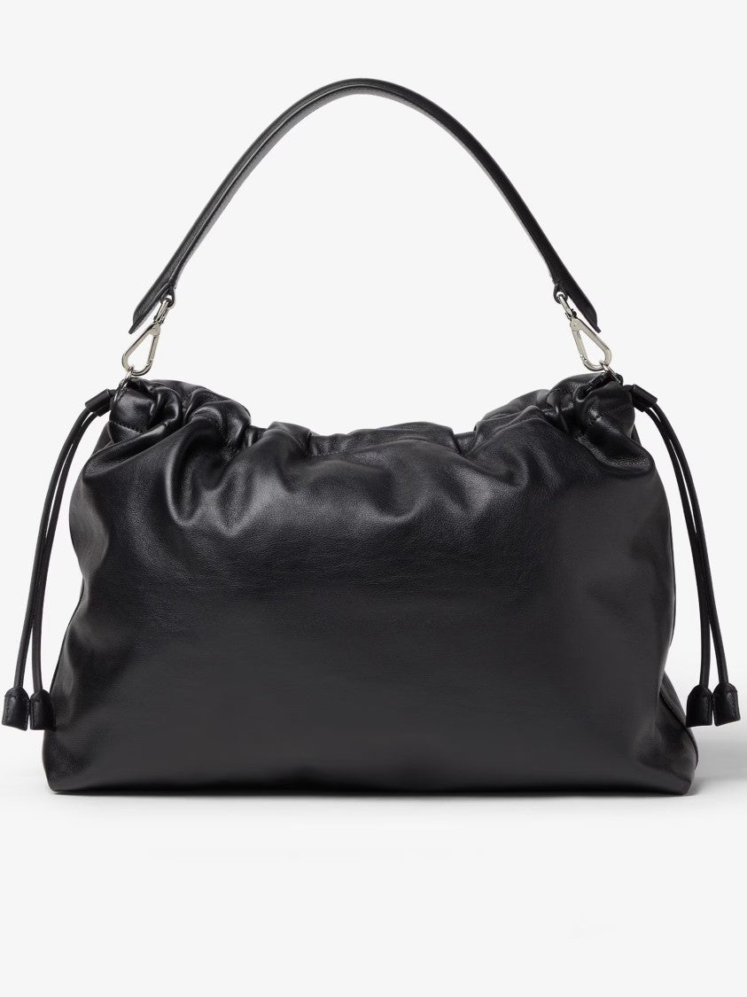 Fendi Mamma Baguette Ruched Flap Leather Bag