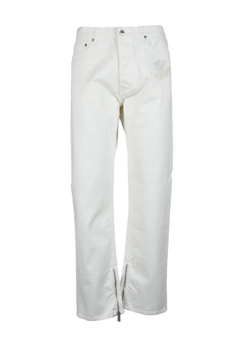 Off-White Cotton And Elastane Jeans - White