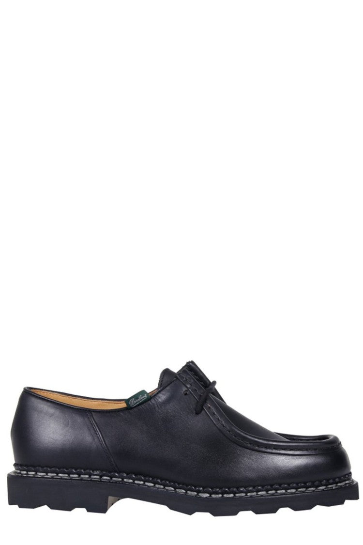 Paraboot Moc Toe Black Leather Dress Shoes