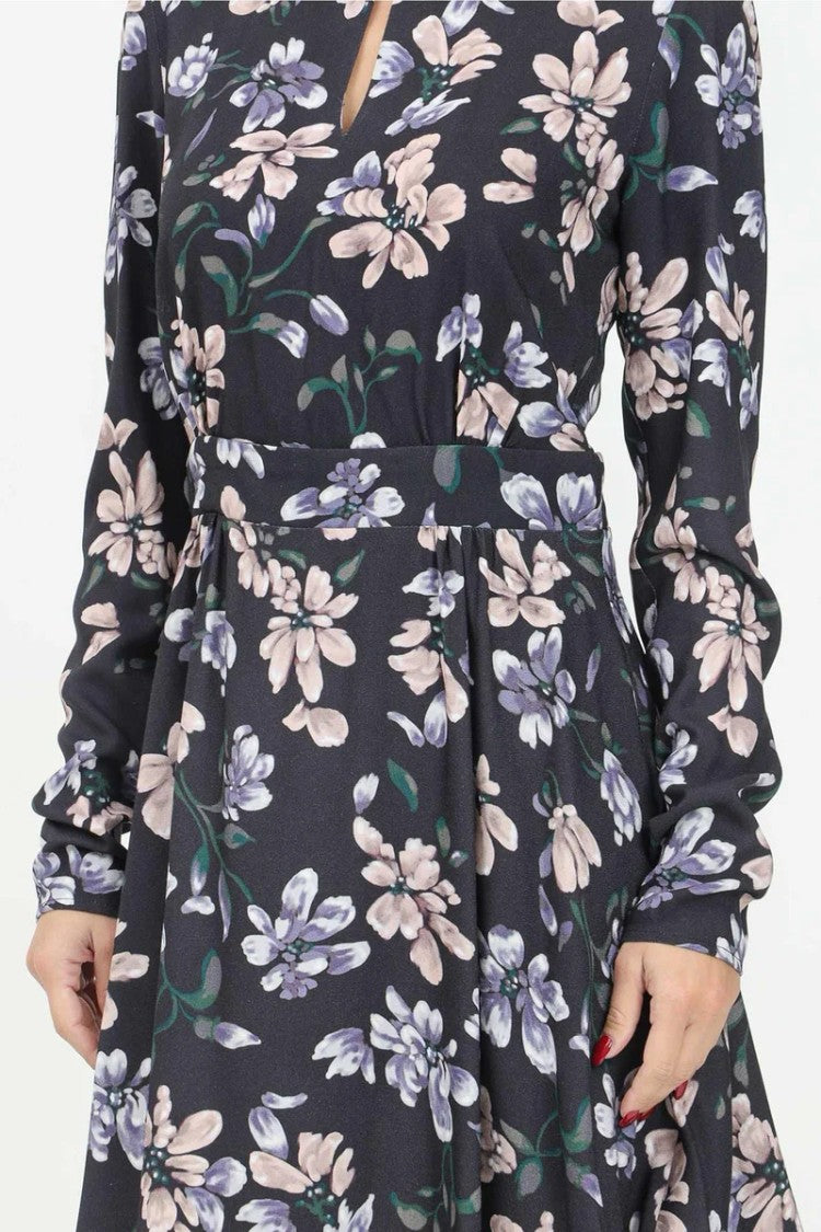 Mar De Margaritas Blue Viscose Women's Flared Dress