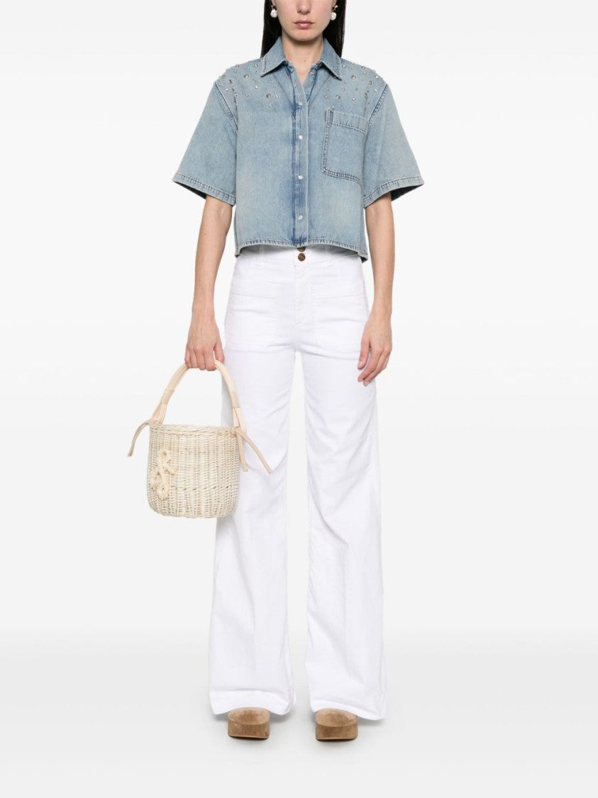 Seafarer Wide-Leg High-Waist Double-Button Pants