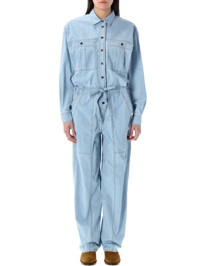 Isabel Marant Étoile Relaxed Cotton Chambray Valena Jumpsuit